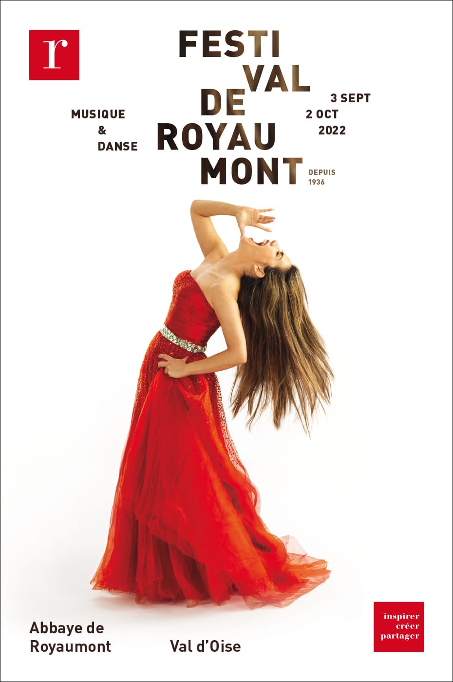 Royaumont Festival 2022 poster, with Johanna Vargas. Photo by Quentin Bertoux.