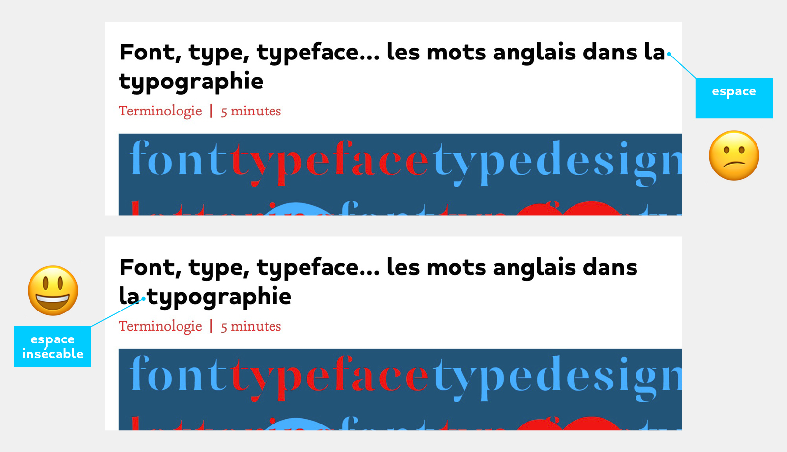 Espace typographique espace typo espace insécable espace fine